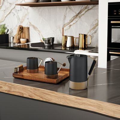 ストック付き 304 ステンレス鋼 フランスプレス カフェポット シリコンハンドル 350ml 500ml 1000mlセット