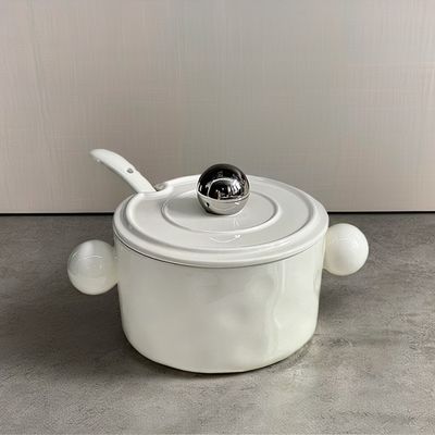 スタイリッシュな1000ml セラミックヌードル ボウル 双柄とステンレス 蓋