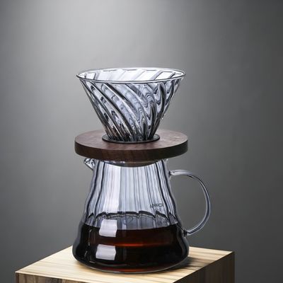 大人のポータブル カプチーノ コーヒー 滴水器 セット 木製 スタンド と ガラス フンネル