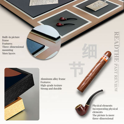 洗練されたコーヒーショップの装飾 現代のチークスタイルで三次元シガの壁アート