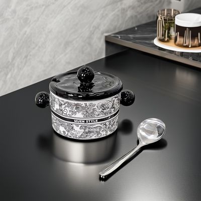 円周性 セラミック ボウル 蓋付き ポルセラン デザイン ヨーロッパ マイクロ波容器 食品容器 オーダーメイド ロゴ