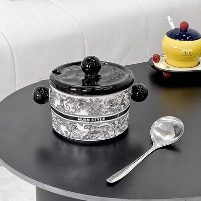 円周性 セラミック 茶 コーヒー キャンディー コンテナ クラシック デザイン 微波炉