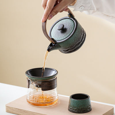 エレガントな手造りの陶芸クングフー茶具 持ち上げ梁ポットと茶碗骨