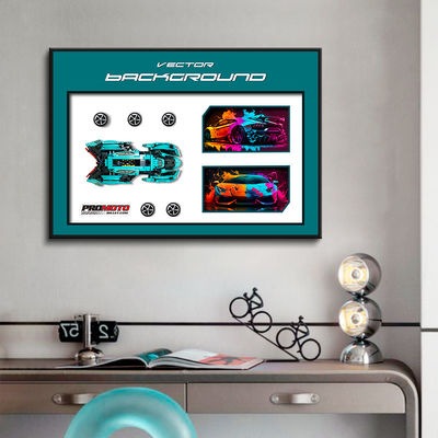 4Sディーラー用の3D壁画 高級スポーツカー 水晶ガラス絵画
