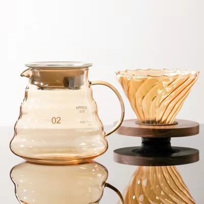 600ML ノルディック ポータブル コーヒー サーバー 熱耐性ガラスポット