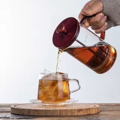 400ml 容量 丸いガラス フランスプレス コーヒーメーカー ポータブル キッチン アクセサリー