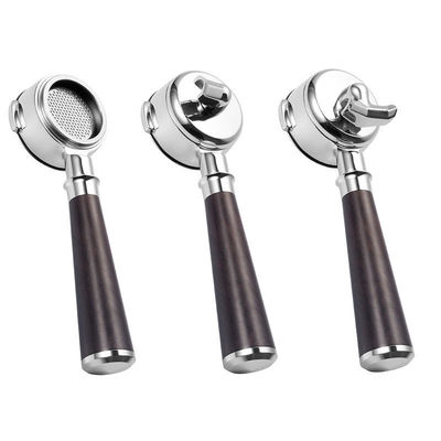 カフェ ポータフィルター 再利用可能 シングル ダブル スプート 2 カップ 底のないバスケット 木のハンドル E61 キッチン