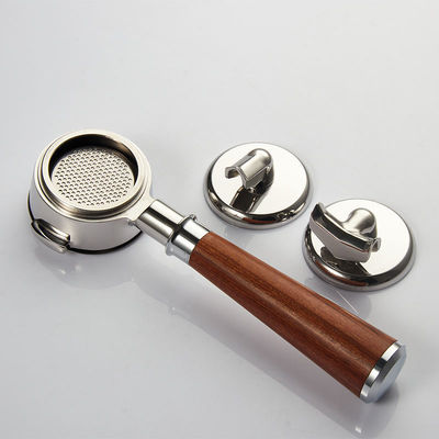 カフェ ポータフィルター 再利用可能 シングル ダブル スプート 2 カップ 底のないバスケット 木のハンドル E61 キッチン