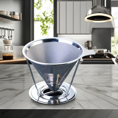 V6 透明ガラスフィルター滴滴器でステンレス鋼コーヒーメーカーツールの上に注ぎ