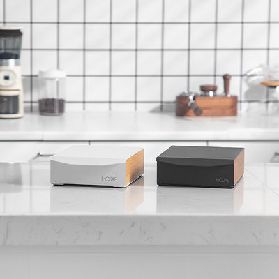 ホワイト・モダン・デザイン エスプレッソ・コーヒー・ノック・ボックス 木製枠 金属アルミ 備品