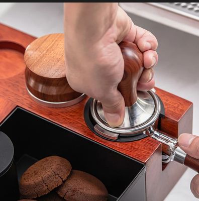 レストラン コーヒー ツール ステンレス スタンド 58mm の木製の多機能ノックボックス