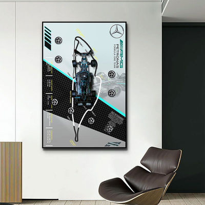 クリエイティブな3次元壁画 高級スポーツカー背景 吊り絵
