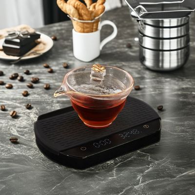 ODM デザイン デジタル シリコン パッド コーヒー 体重 滴滴量計 タイム付き 持続可能な醸造