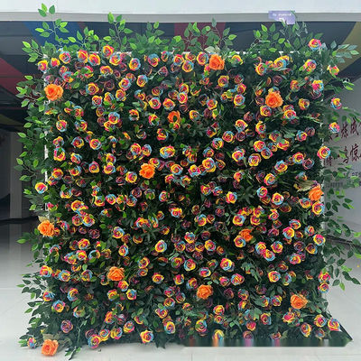 8フィートの3D布の花の壁と人工の緑の植物でイベントに優雅さを追加します
