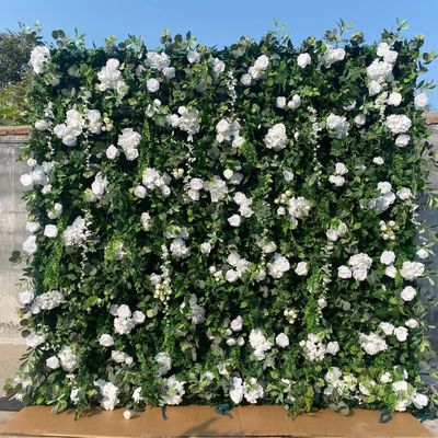 母の日と結婚式の車 3D布 花の壁飾り 現実的な緑の植物