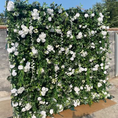 母の日と結婚式の車 3D布 花の壁飾り 現実的な緑の植物