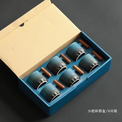 飲み物型 杯 皿 日本製 デリケート セラミック 小杯 セット 木製 ハンドル 500ml 容量