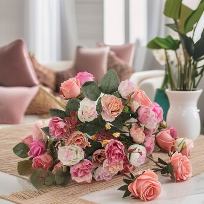 ホワイト21 ダイヤモンドのバラ 結婚式のための人工花 バレンタインデー クリスマス