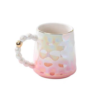 スタイリッシュ ピンク パール セラミック カフェカップ セット プレスと竹茶杯 1300ml容量