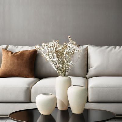 ノルディック ミニマリスト セラミック フラワー ヴァーザ 家庭内装用 現代の白いストライプ