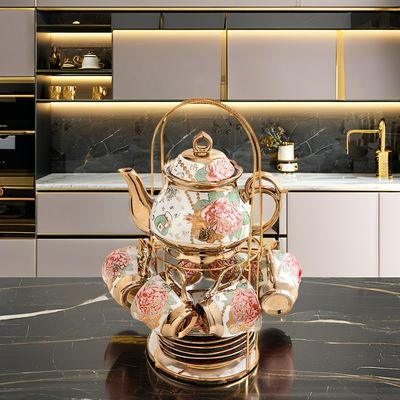 カスタマイズされたカラー ノルディック 豪華 ポルセラン お茶セット 家や移動でコーヒーと紅茶のために