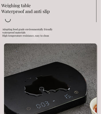 バンブー デジタル コーヒー スケール 3kg/0.1g 充電可能なタイマー ABS シリコンベース 茶具