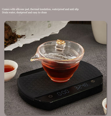バンブー デジタル コーヒー スケール 3kg/0.1g 充電可能なタイマー ABS シリコンベース 茶具