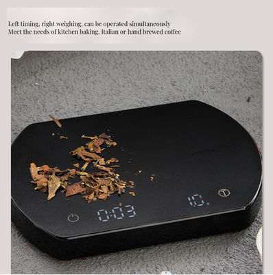 バンブー デジタル コーヒー スケール 3kg/0.1g 充電可能なタイマー ABS シリコンベース 茶具