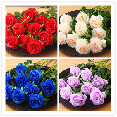 環境に優しい9頭の人工粉塵のバラシルク花の壁 結婚式やクリスマス