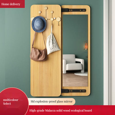 壁 カスタム 隠れたドレッシングミラーと現代的なコートラック モダンデザインの保管庫