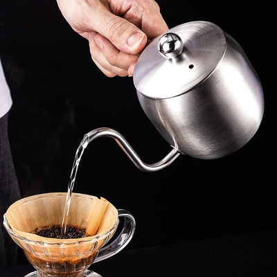 長口 304ステンレス鋼 500ml容量と木製ハンドルのコーヒーポット