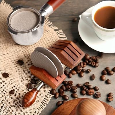 58mm コーヒー ティー ツール ウォールナット ステール エスプレッソ ティー フィルター ホールダー シリコン スクリーン