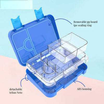 漏れ防止 電子レンジ用 2層グリッド ベント ランチボックス 子供用 臭いを防ぐ すべての年齢の学校