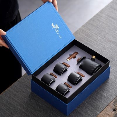 木とガラスの茶碗 お茶カップセット 伝統的な功夫茶の儀式体験