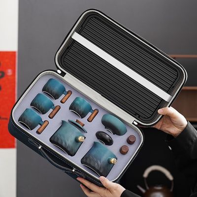 旅行に適した 300ml セラミック クンフー お茶セット 取れるサイドハンドル 現代のデザイン