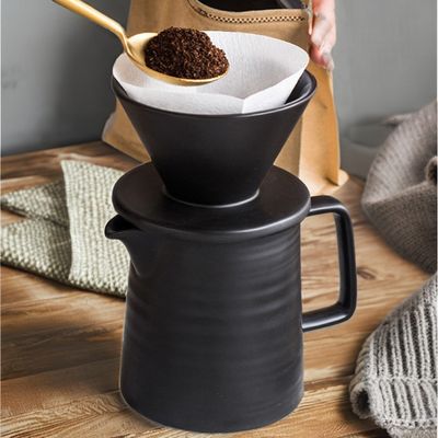 現代マットブラックセラミックコーヒーメーカー リビングルームデザインスタイルで倒すためのセット