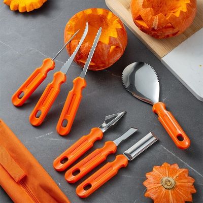 ハロウィーンの10点の南瓜彫刻キット 野菜彫刻のための耐久性のある金属の手道具