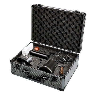 ロゴをカスタマイズ フィルターポットとスケールで6枚組のバンブーコーヒーギフトボックス