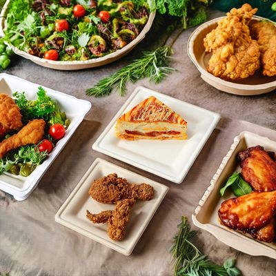 天然色 一回使用可能な砂糖ゴム バガセ 食品用紙皿 すべてのアクセサリー