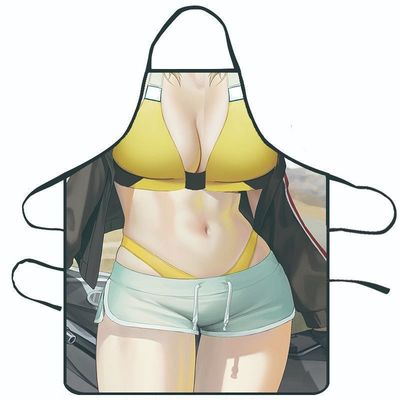 オーダーメイドシェフアプロン バイコシン 女性 セクシー 袖なし 綿 プリントドック 家庭掃除用