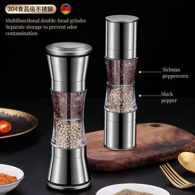 一回使用可能な手動 バンブー 塩 ペッパー ミル プラスチックの再充填可能なスパイス 磨き機