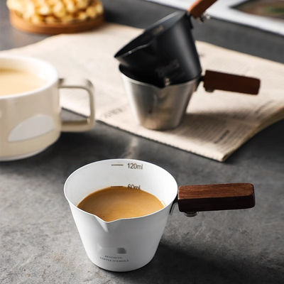 コーヒー ミルク スポンミキサー ステンレス スチール 120ml 計量カップ スプートとハンドル