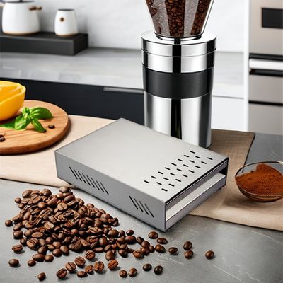 クラシック バッグ 形 ドック ボックス 引き出し コーヒー グラウンド 用のステンレス ステンレス 容器