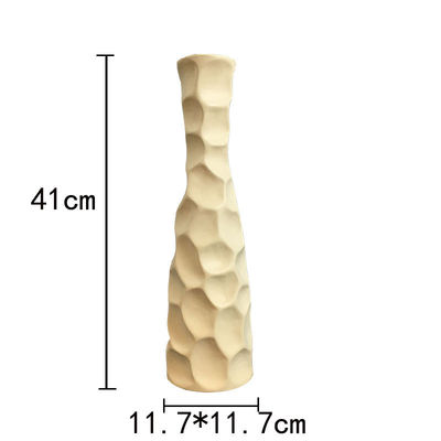 16インチセラミック石器花瓶 現代白灰色マット用テーブルテーブル用