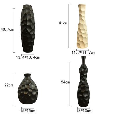 現代家具 必須 16 インチ セラミック 花瓶 白と灰色マット