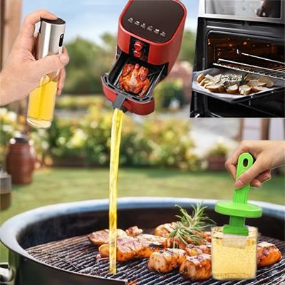 ステンレス鋼とガラス オリーブオイルスプレーヤー キャンプ用 キッチン用具 17.8*4cm