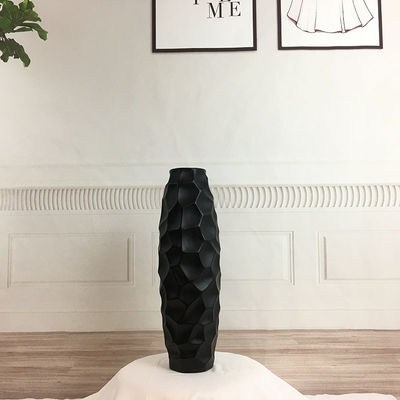 16インチ高さ スリムセラミック石器 花瓶 白灰色マット テーブルポット