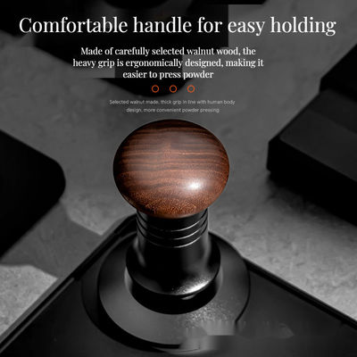 51/53/58mm ステンレス鋼のベースと木のハンドルを持つ恒圧コーヒーハンドル