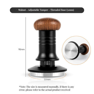 調整深さ 51mm マシッドウッド ハンドル カフェ タンパー ステンレス ステンレス スチール リップル ベース キッチン