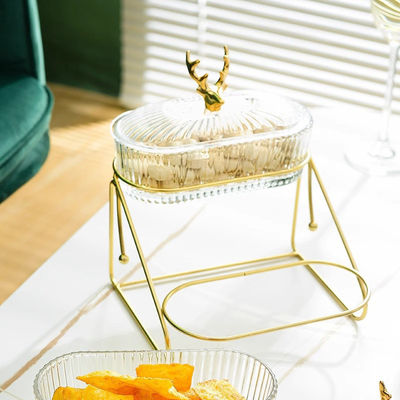 3階建ての鹿デザイン グラス スタイリング トレイ エレガントパーティ デザート ナッツ プラスチック素材